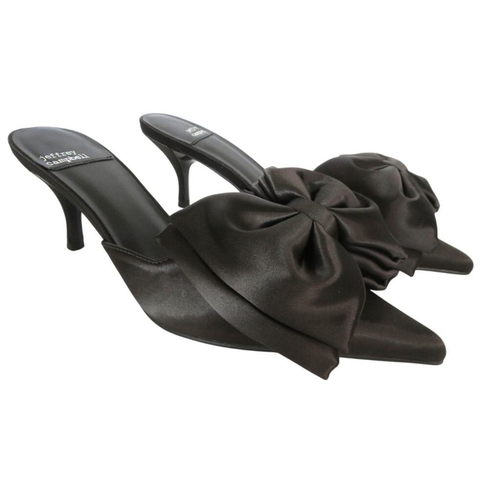 Jeffrey Campbell Dark Satin Bow Heels